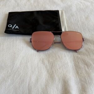 Q/A Australia Pink Lens Metal Frame Sunglasses